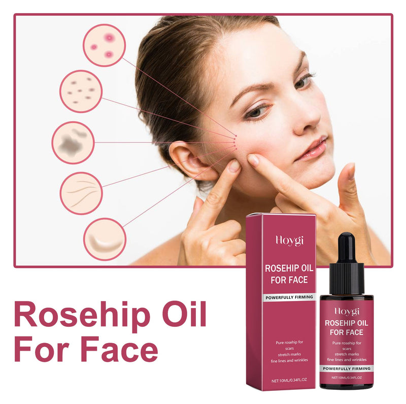 Rosehip Oil For Face, Delicate Pores Smooth Repair Facial Moisturizing Fade Acne Blackheads