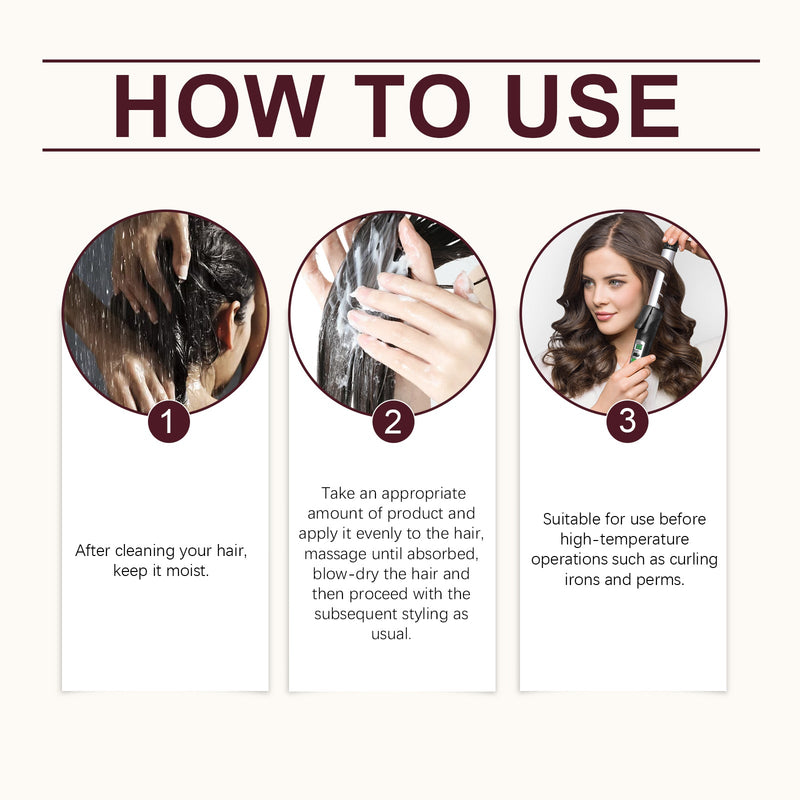 Heat Protection Free Shampoo Mask Gently Curing Dry, Split And Frizzy Hair At The End Of Hair Smooth And Bright Hair Mask