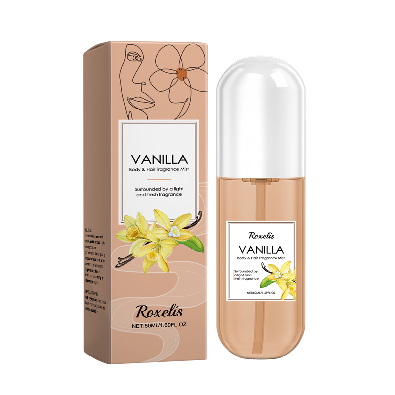 Roxelis Vanilla Body Spray, Natural Fresh Light Fragrance Lasting Fragrance Daily Body Hair Perfume Spray