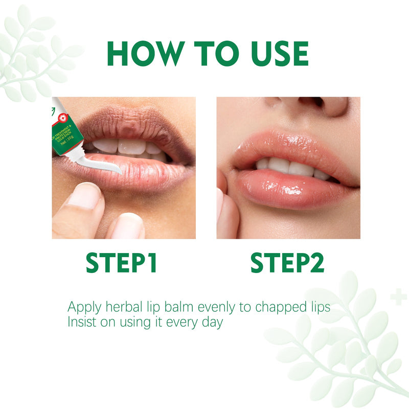 South Moon Herbal Lip Balm - Repairs Dry Cracked Lips, Moisturizing Care