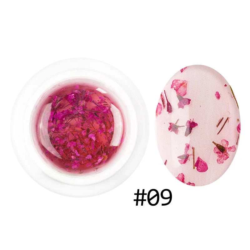 Dried Flowers Gel Nail Polish Soak Off UV LED Transparent Gel Nail Polish Decoration Manicure Nail Art Toolfafa