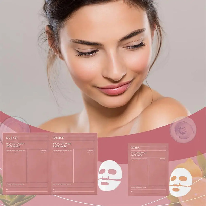 Bio Collagen Real Deep Mask Shrink Pores Deep Hydrating Overnight Face Mask Moisturizing Refreshing Brightening Face Skin Care
