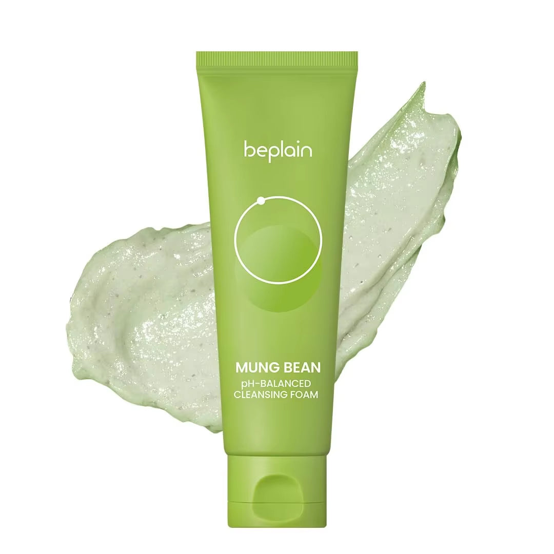 Korean Beplain Mung Bean Pore Serum,Deep Pore Cleansing Foam,Makeup Remover Oil and Clay Mask Facail Firming Skin Care Products