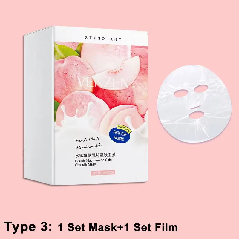 Moisturizin Mascarilla Facial Mask Shrink Pore Peach Niacinamide Sleeping Mask Disposable Face Mask Skin Care Improve Roughness