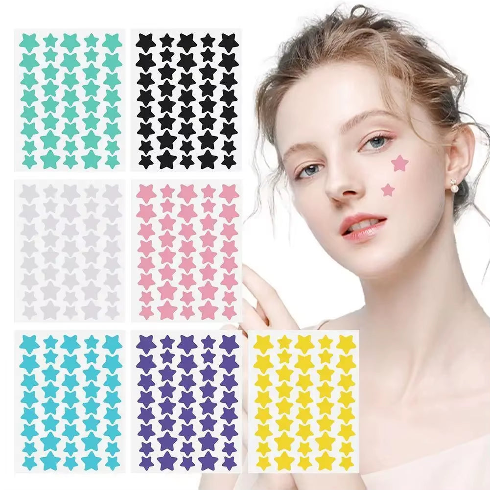 Ys00141--40Pcs Colorful PE Pimple Patches Cute Star Shaped Pimple Cover Sticker Invisible Pimple Cover Removal Pimple Patch