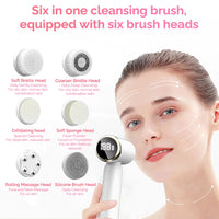 Waterproof Silicone Facial Cleansing Brush - Blackhead Removal Acne Pore Cleaner Rejuvenates Skin Beauty Care Face Machine