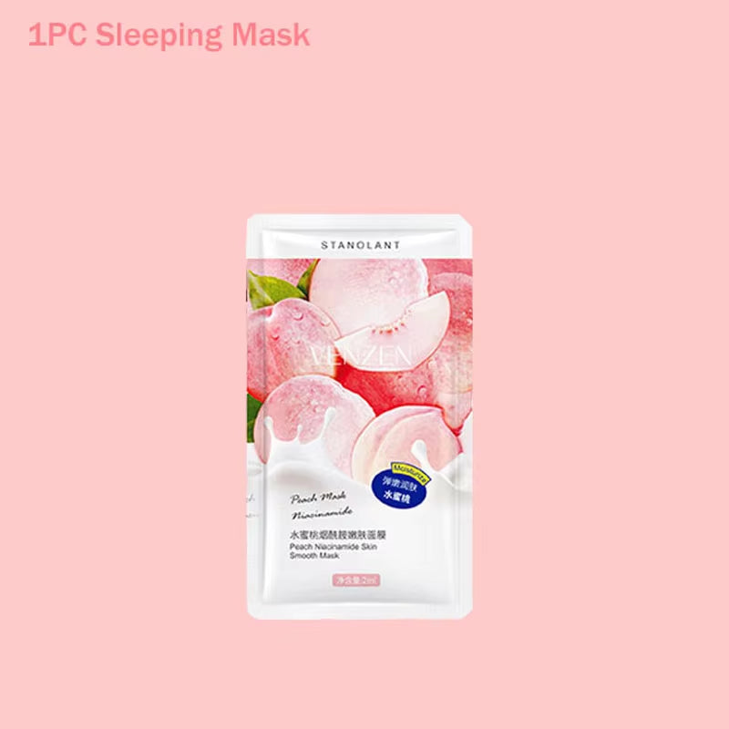Moisturizin Mascarilla Facial Mask Shrink Pore Peach Niacinamide Sleeping Mask Disposable Face Mask Skin Care Improve Roughness