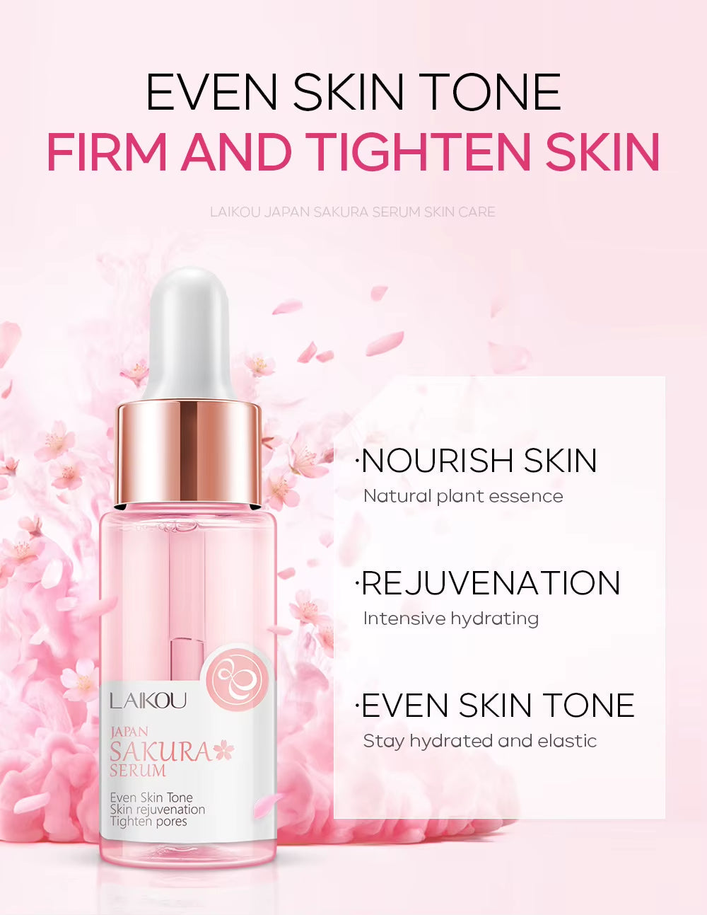 Sakura Face Serum Wrinkle Essence Brightening Essence Shrink Pores Moisturizing Skin Care 17Ml or 30Ml