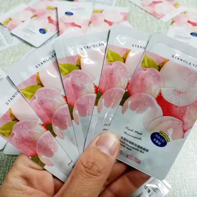 Moisturizin Mascarilla Facial Mask Shrink Pore Peach Niacinamide Sleeping Mask Disposable Face Mask Skin Care Improve Roughness